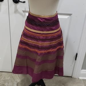 Boho plum and gold skirt